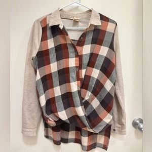Plaid Button Up Blouse Size Small
